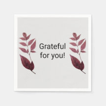 Red Dried Fall Leaves Napkin