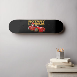 RED DRIFT CAR ROTARY LEGEND ANIME STYLE SKATEBOARD
