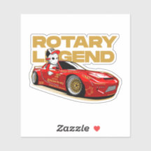 RED DRIFT RACING ROTARY LEGEND ANIME STYLE