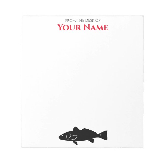 Red Drum Fish - Personalised Notepad (Front)