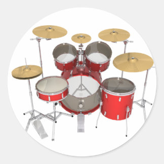 Red Drum Kit: Classic Round Sticker