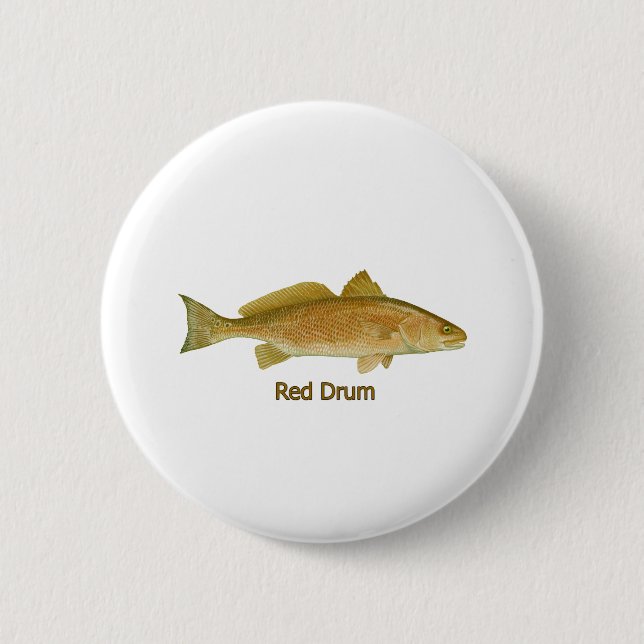 Red Drum (titled) 6 Cm Round Badge (Front)