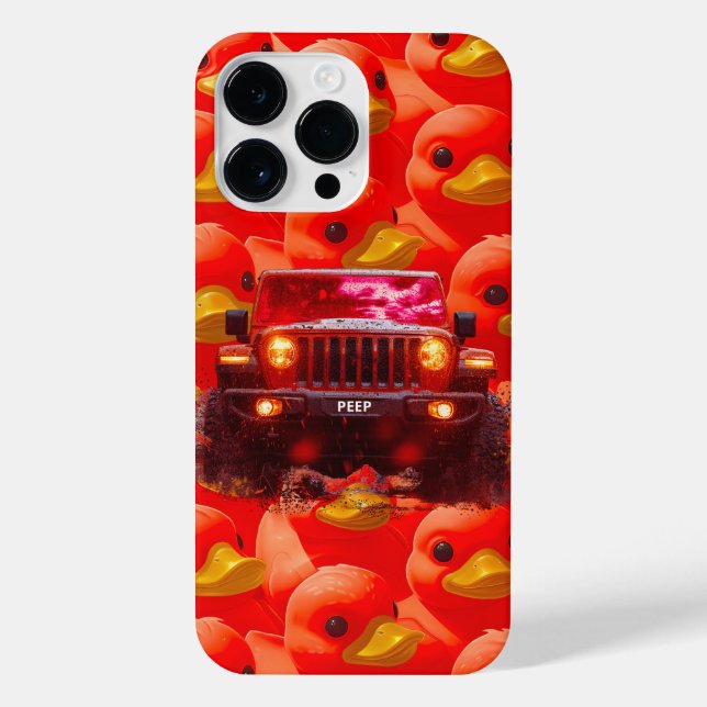 Red Ducks with a Red 4x4 Truck iPhone Case (Back)