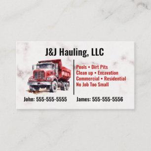 Red Dump Truck Business Card