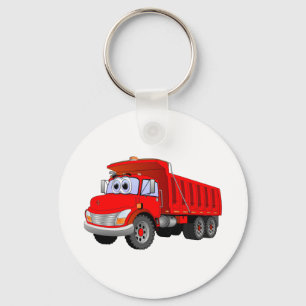 Red Dump Truck Cartoon Key Ring