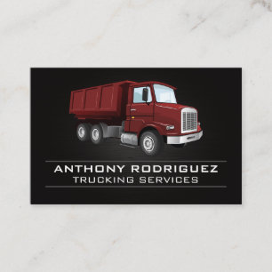 Red Dump Truck Construction Vehicle Business Card