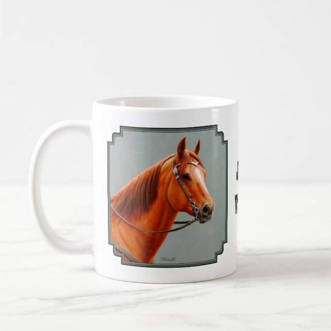 Red Dun Chestnut Sorrel Western Quarter Horse Coffee Mug (Left)