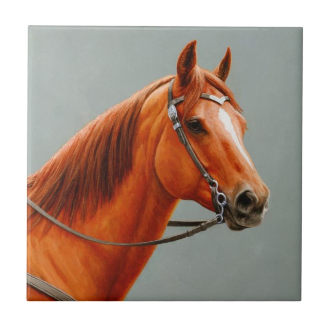 Red Dun Chestnut Sorrel Western Quarter Horse Tile (Front)