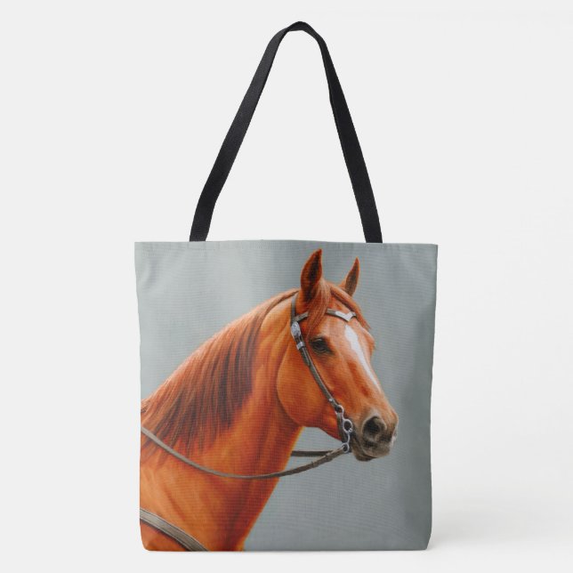 Red Dun Chestnut Sorrel Western Quarter Horse Tote Bag (Front)