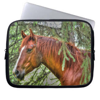 Red Dun Horse and Forest Animal-lover Photo Laptop Sleeve