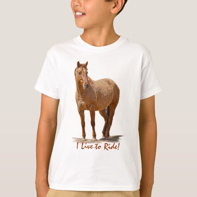 Red Dun Horse, Horse-lover's Equine Animal T-Shirt (Front)
