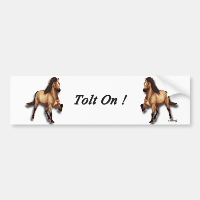 Red Dun Icelandic Bumper Sticker (Front)