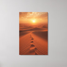 Red Dune Horizon – Sunlit Desert Path Canvas Print