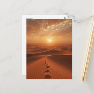 Red Dune Horizon – Sunlit Desert Path Postcard