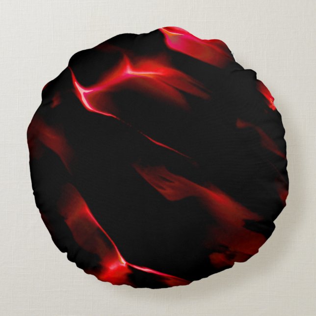 Red dunes under night darkness round cushion (Back)