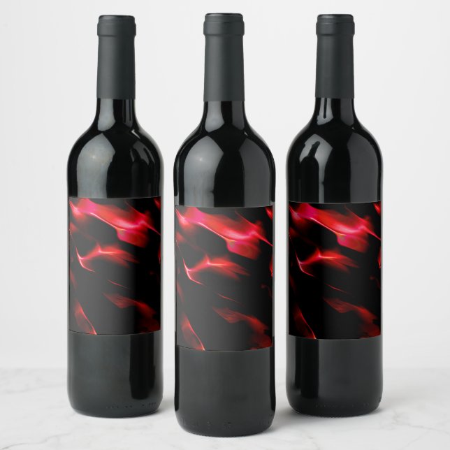 Red dunes under night darkness wine label (Bottles)