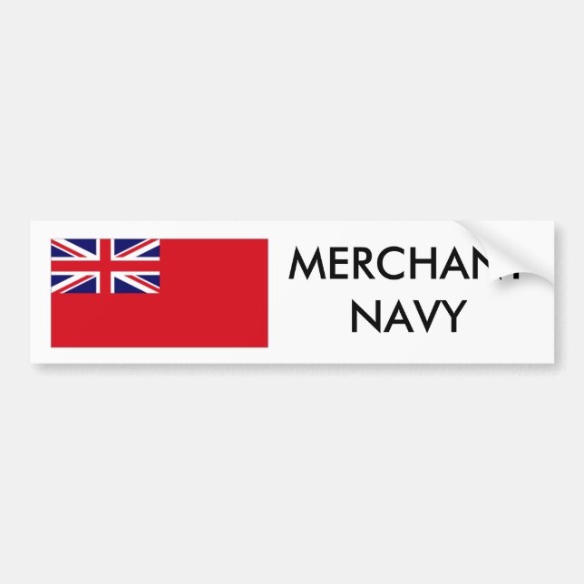 Red Duster, MERCHANT NAVY Bumper Sticker (Front)