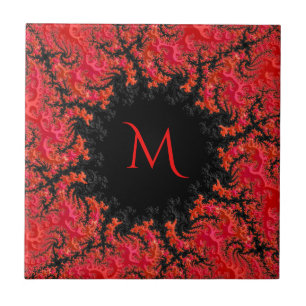 Red Dwarf Dynasty Fancy Fractal Abstract Monogram Tile