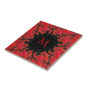 Red Dwarf Dynasty Fancy Fractal Abstract Monogram Tile