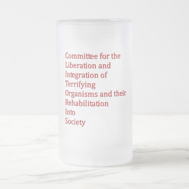 Red Dwarf Frosted Glass Beer Mug (Center)