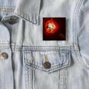 Red Dwarf Star Orbited By A Hypothetical Exoplanet 15 Cm Square Badge