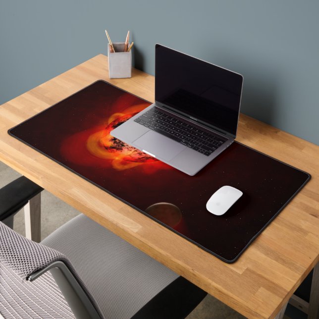 Red Dwarf Star Orbited By A Hypothetical Exoplanet Desk Mat (Office 2)