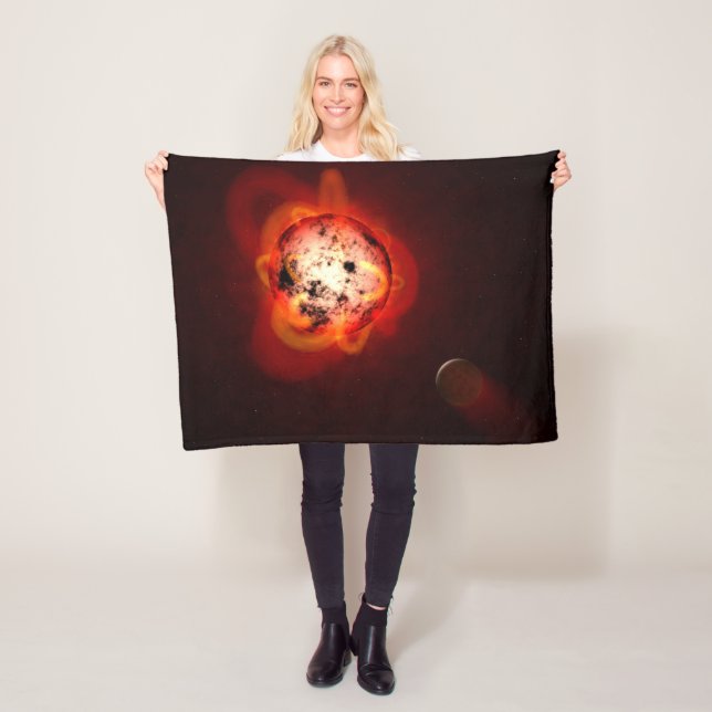 Red Dwarf Star Orbited By A Hypothetical Exoplanet Fleece Blanket (In Situ)