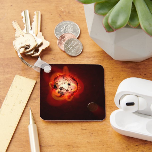 Red Dwarf Star Orbited By A Hypothetical Exoplanet Key Ring (Desk)