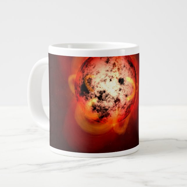 Red Dwarf Star Orbited By A Hypothetical Exoplanet Large Coffee Mug (Front Left)
