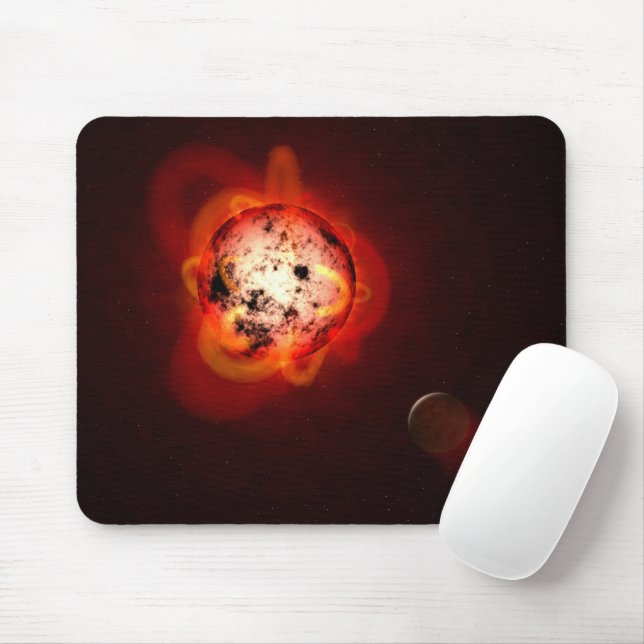 Red Dwarf Star Orbited By A Hypothetical Exoplanet Mouse Mat (With Mouse)