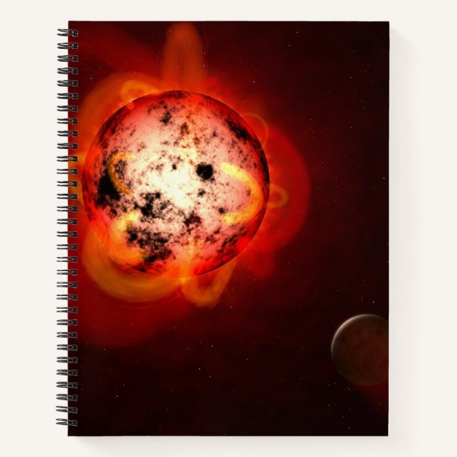Red Dwarf Star Orbited By A Hypothetical Exoplanet Notebook (Front)