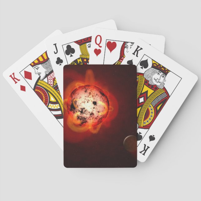 Red Dwarf Star Orbited By A Hypothetical Exoplanet Playing Cards (Back)