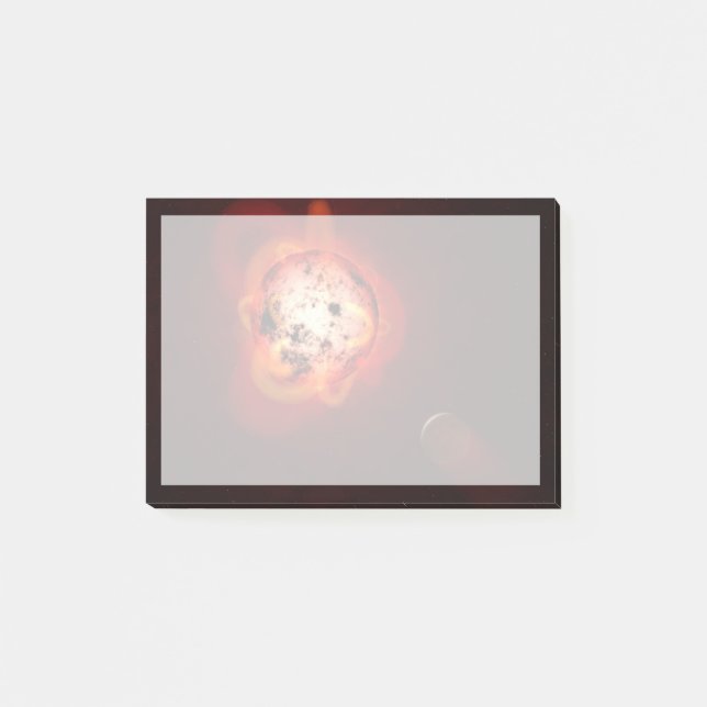 Red Dwarf Star Orbited By A Hypothetical Exoplanet Post-it Notes (Front)