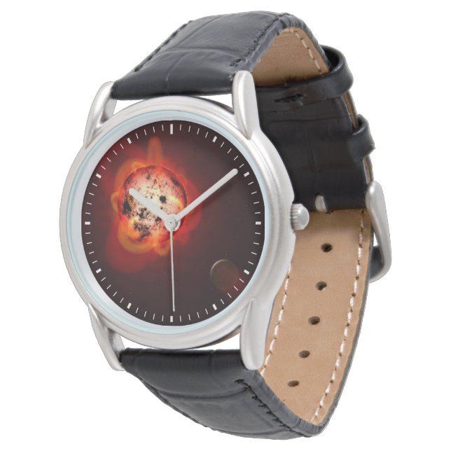 Red Dwarf Star Orbited By A Hypothetical Exoplanet Watch (Angled)