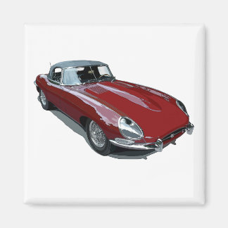 Red E Type Roadster Magnet