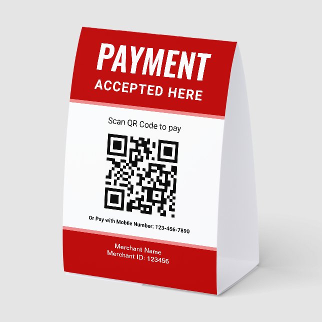 Red e-Wallet Scan to Pay QR Code Payment (Front)