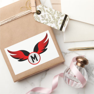 Red Eagle Winged with Personalised Name Rectangular Sticker