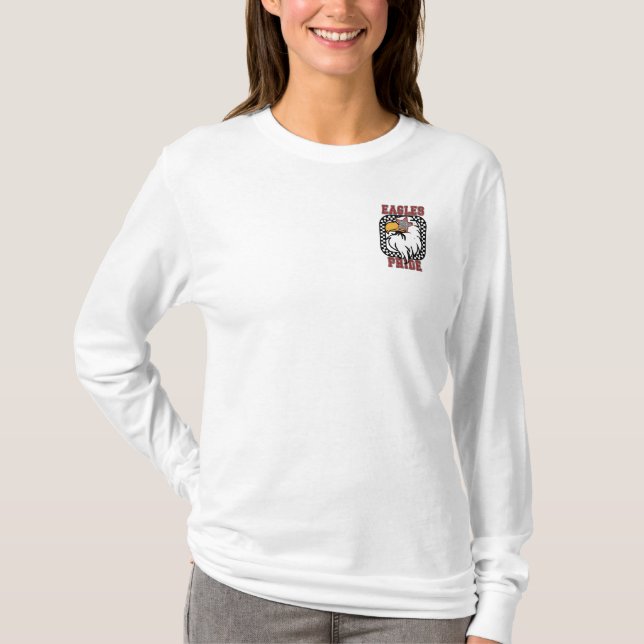 Red Eagles Pride Glitter Team Spirit Shirt  (Front)