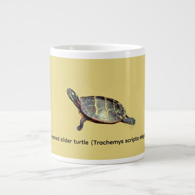Red-eared slider turtle  large coffee mug (Front)