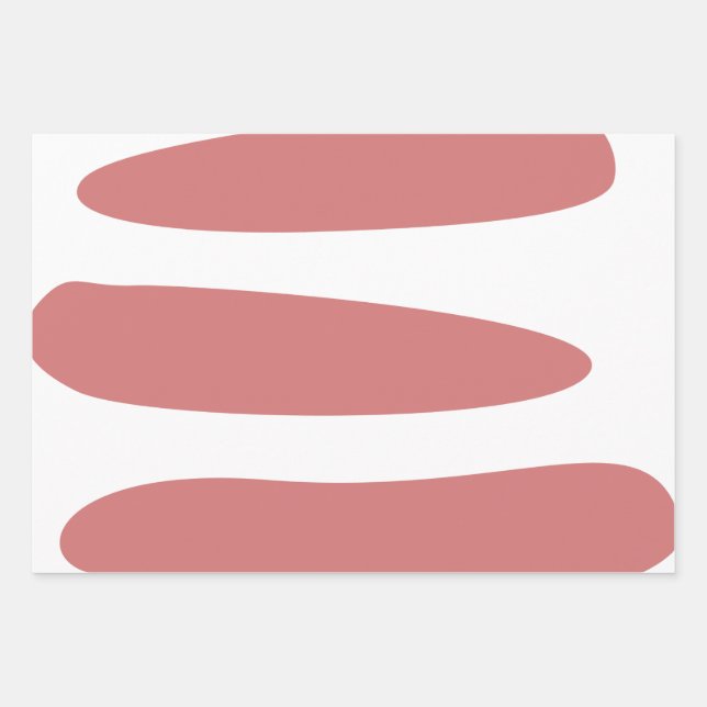 Red Earth and white Abstract Wrapping Paper Sheet (Front)