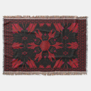 Red Earth Flower Throw Blanket