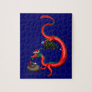 Red Eastern Dragon Jigsaw Puzzle