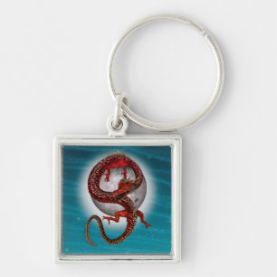 Red Eastern Dragon - Mythical Fantasy Creature Key Ring