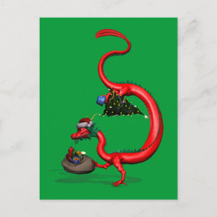 Red Eastern Dragon Postcard