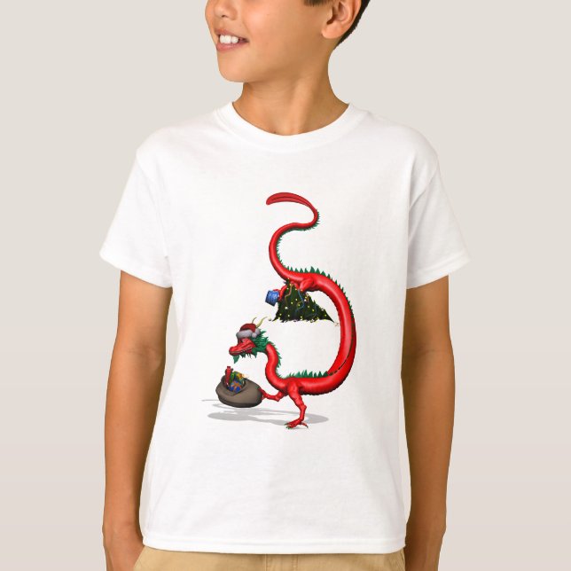 Red Eastern Dragon T-Shirt (Front)