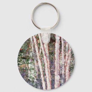 Red-Edged Trees Key Ring