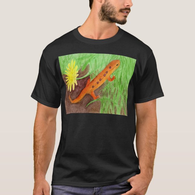 Red Eft Easter Newt Watercolor T-Shirt (Front)
