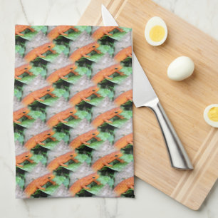 Red Eft Orange Salamander Animal Pattern      Tea Towel