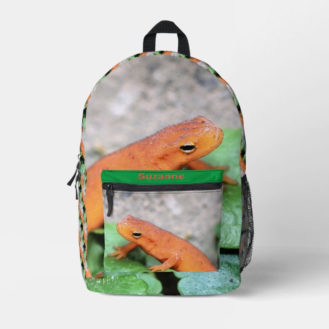Red Eft Orange Salamander Animal Personalised    Printed Backpack (Front)