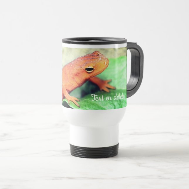 Red Eft Salamander Nature Personalised  Travel Mug (Front Right)